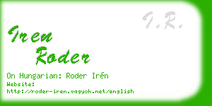 iren roder business card